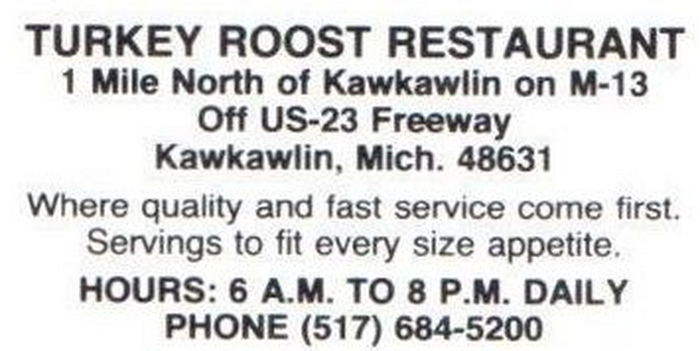 Turkey Roost - Vintage Postcard (newer photo)